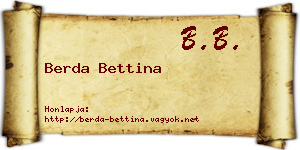 Berda Bettina névjegykártya